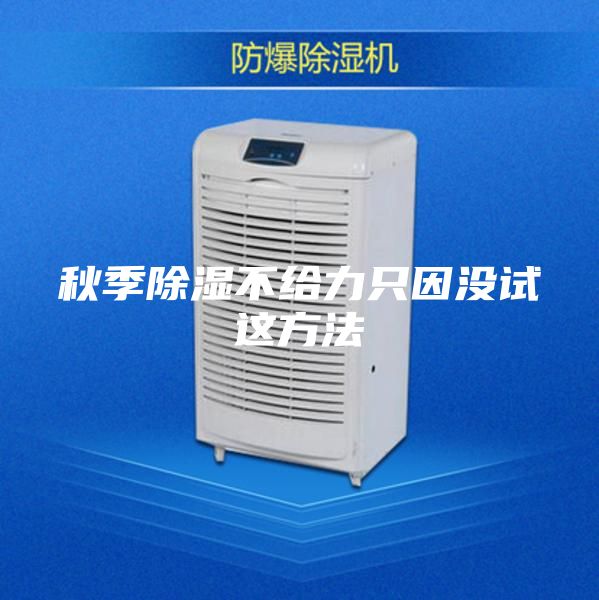 秋季除濕不給力只因沒(méi)試這方法
